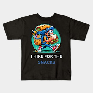 I hike for the snacks hiking Kids T-Shirt